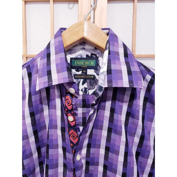 Inserch Jacquard Cotton Vertical Stripes Multicolor Men's Shirt - Size M - Picture 2 of 12